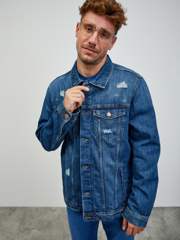 ZOOT.lab Modré pánske vzorované tričko ZOOT.lab Rowan