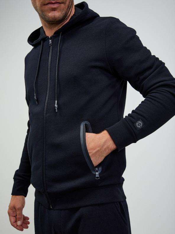 ZOOT.lab Čierna pánska základná mikina na zips s kapucňou ZOOT.lab Ralph