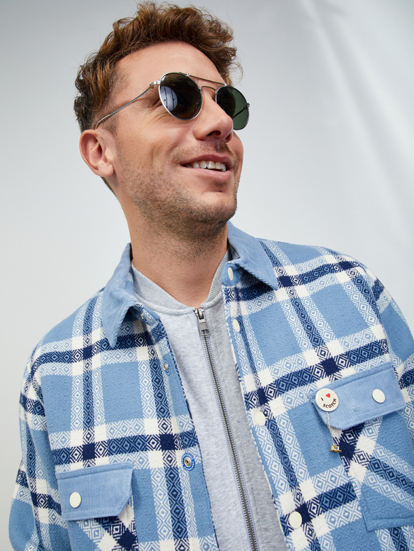 ZOOT.lab Svetlošedá pánska žíhaná základná mikina na zips ZOOT.lab Keanu