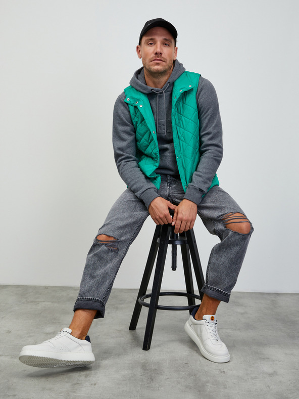 ZOOT.lab Tmavosivá pánska žíhaná mikina na zips ZOOT.lab Jaxon