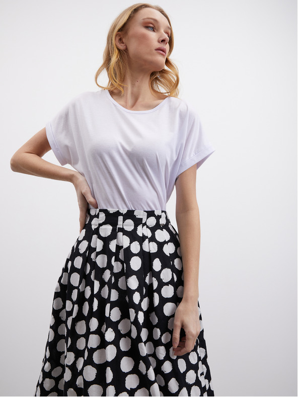 ZOOT.lab Bielo-čierna dámska bodkovaná sukňa ZOOT.lab Jenesa