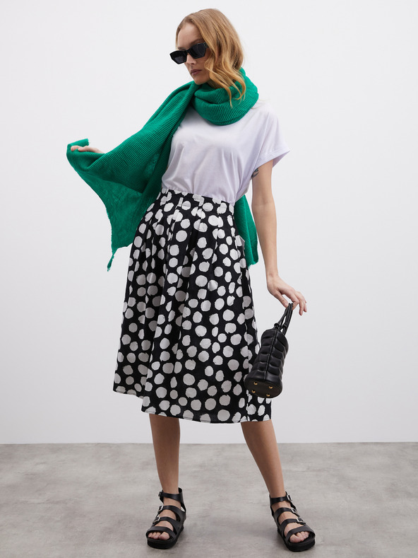 ZOOT.lab Bielo-čierna dámska bodkovaná sukňa ZOOT.lab Jenesa
