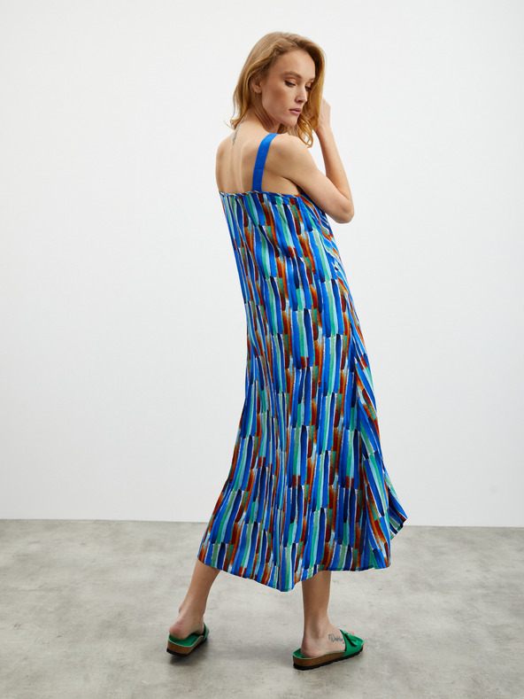 ZOOT.lab Modré dámske vzorované midišaty ZOOT.lab Mari