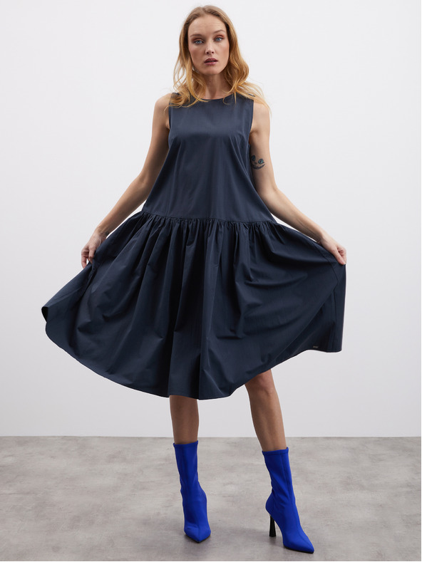 ZOOT.lab Tmavosivé dámske volánové šaty ZOOT.lab Urbana