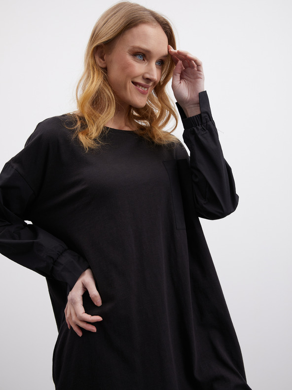 ZOOT.lab Čierne dámske šaty s rozparkom ZOOT.lab Fjola