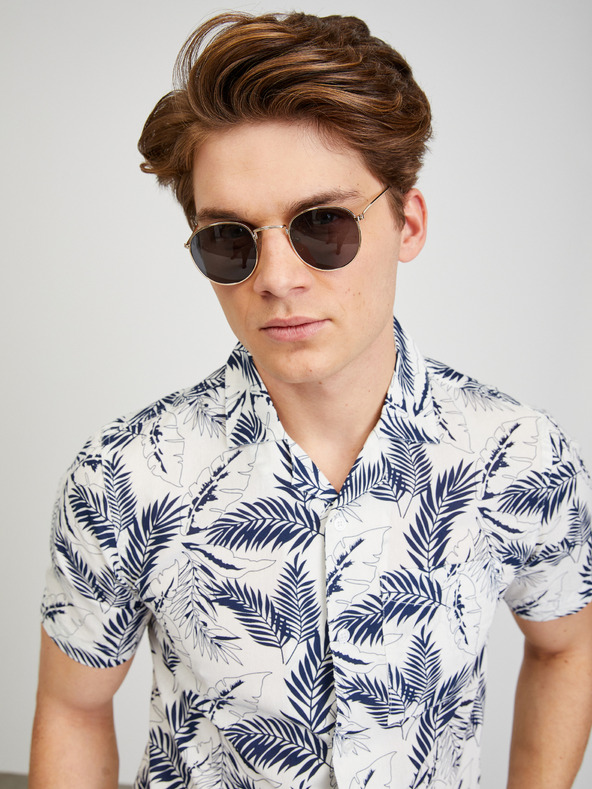 ZOOT.lab Krémová pánska vzorovaná košeľa s krátkym rukávom ZOOT.lab Darrel