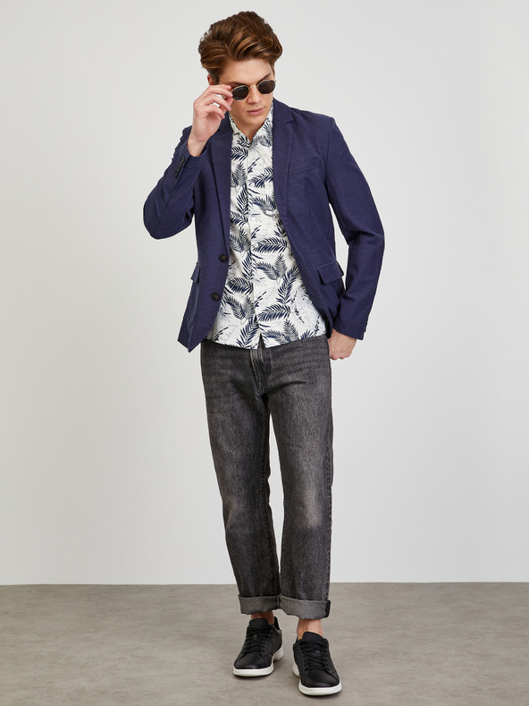 ZOOT.lab Krémová pánska vzorovaná košeľa s krátkym rukávom ZOOT.lab Darrel