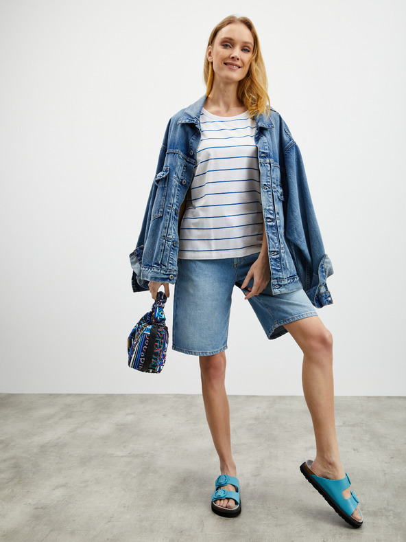 ZOOT.lab Biele dámske pruhované tričko ZOOT.lab Floss