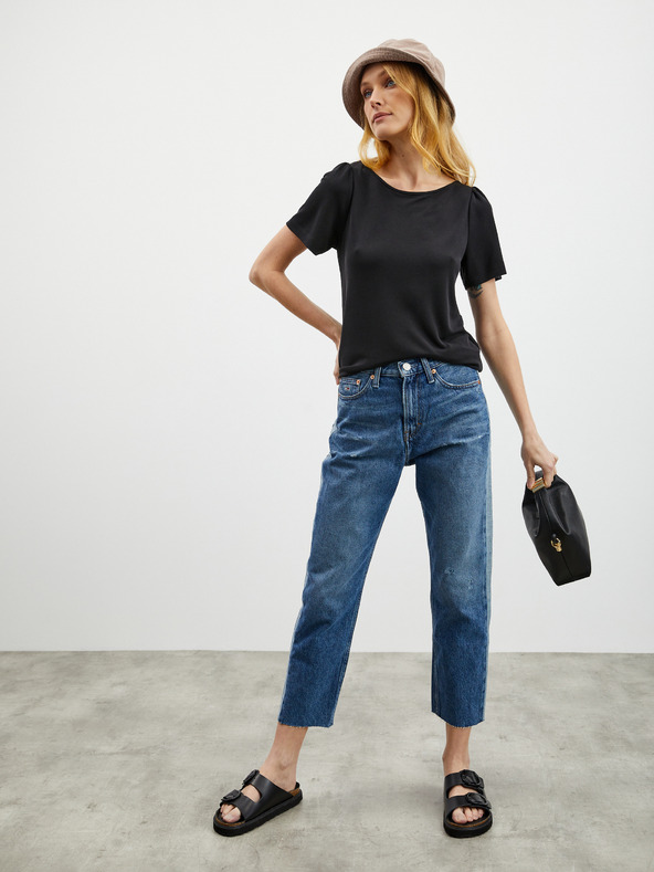 ZOOT.lab Čierne dámske tričko so zaväzovaním na chrbte ZOOT.lab Romy