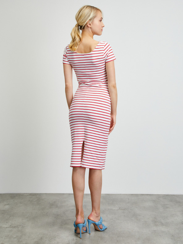 ZOOT.lab Červeno-biele pruhované základné šaty ZOOT.lab Junne
