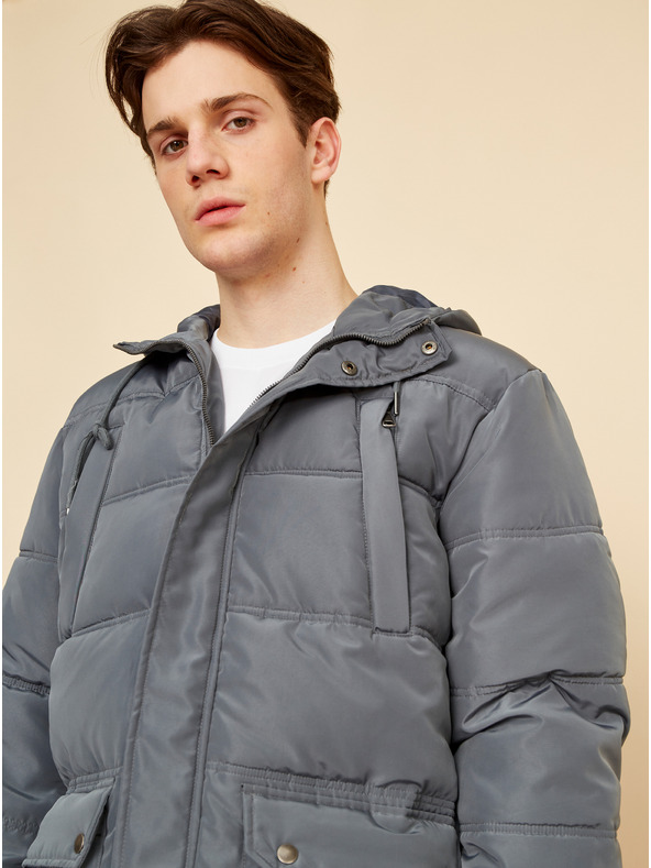 ZOOT.lab Šedá pánska prešívaná zimná bunda ZOOT.lab