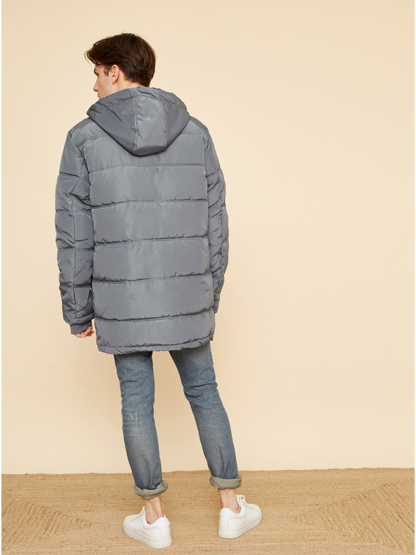ZOOT.lab Šedá pánska prešívaná zimná bunda ZOOT.lab