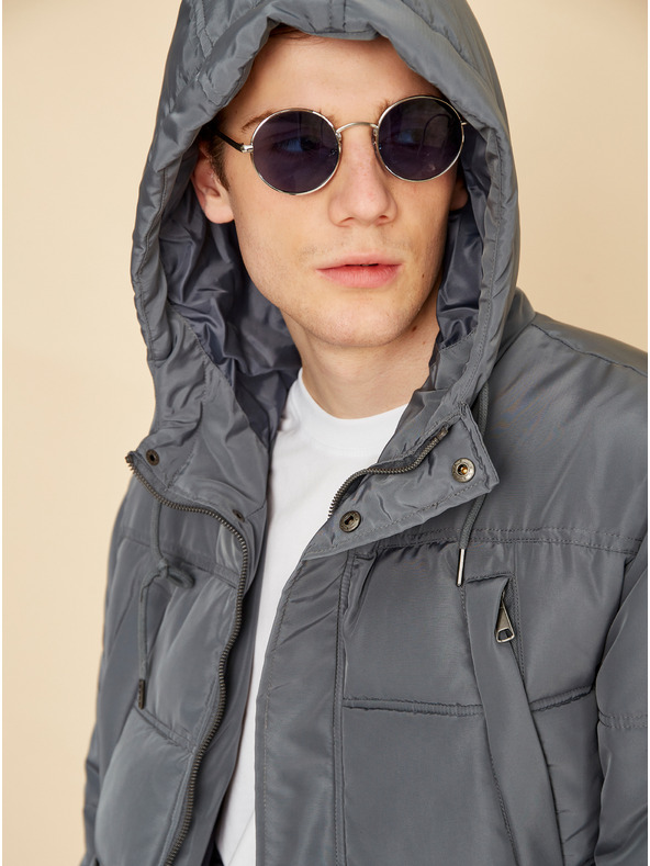 ZOOT.lab Šedá pánska prešívaná zimná bunda ZOOT.lab