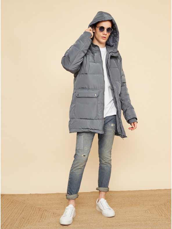 ZOOT.lab Šedá pánska prešívaná zimná bunda ZOOT.lab