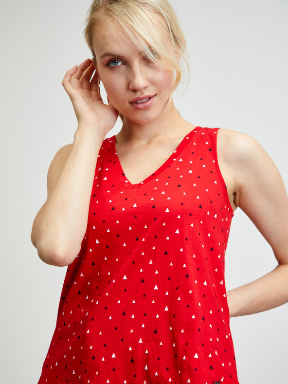 ZOOT.lab Červené dámske vzorované tielko ZOOT.lab Dagmar