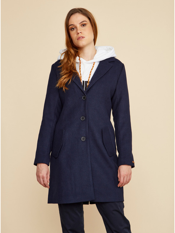 ZOOT.lab Dámsky tmavomodrý vlnený kabát ZOOT.lab Klara