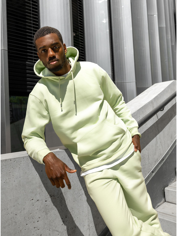 ICOONIC Svetlozelená unisexová základná mikina s kapucňou ICOONIC