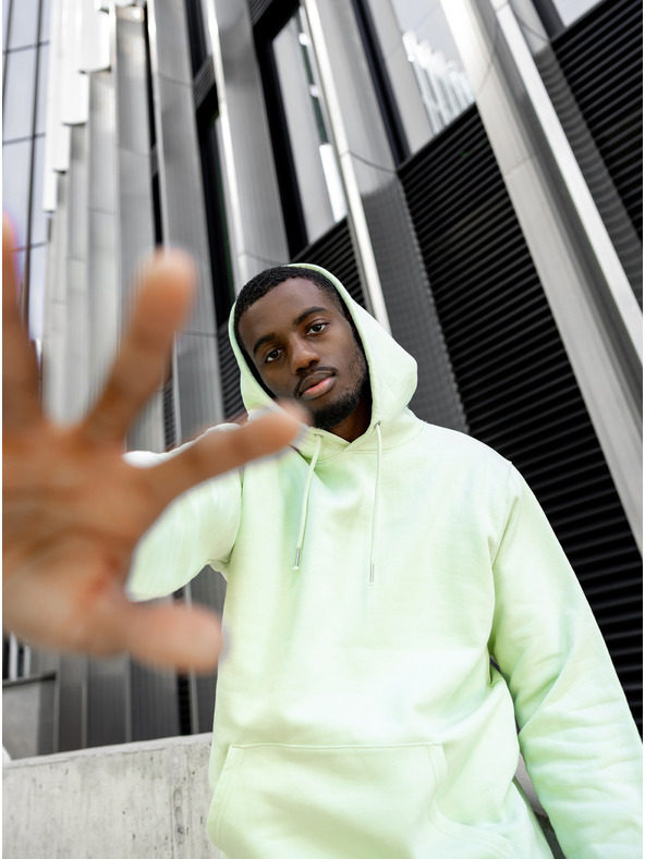 ICOONIC Svetlozelená unisexová základná mikina s kapucňou ICOONIC