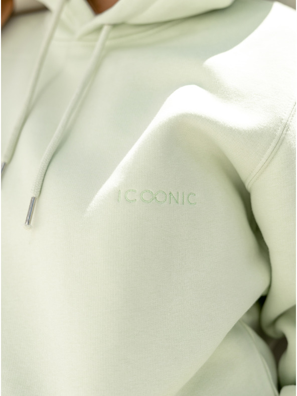 ICOONIC Svetlozelená unisexová základná mikina s kapucňou ICOONIC