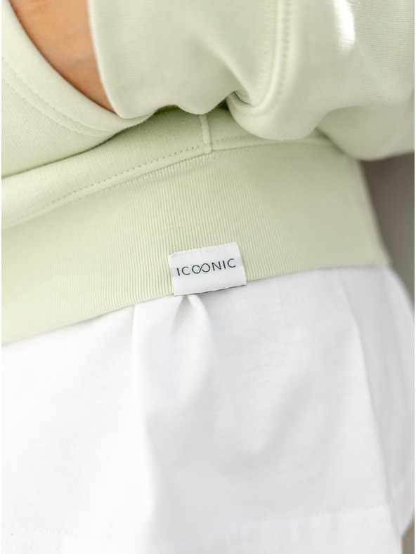 ICOONIC Svetlozelená unisexová základná mikina s kapucňou ICOONIC