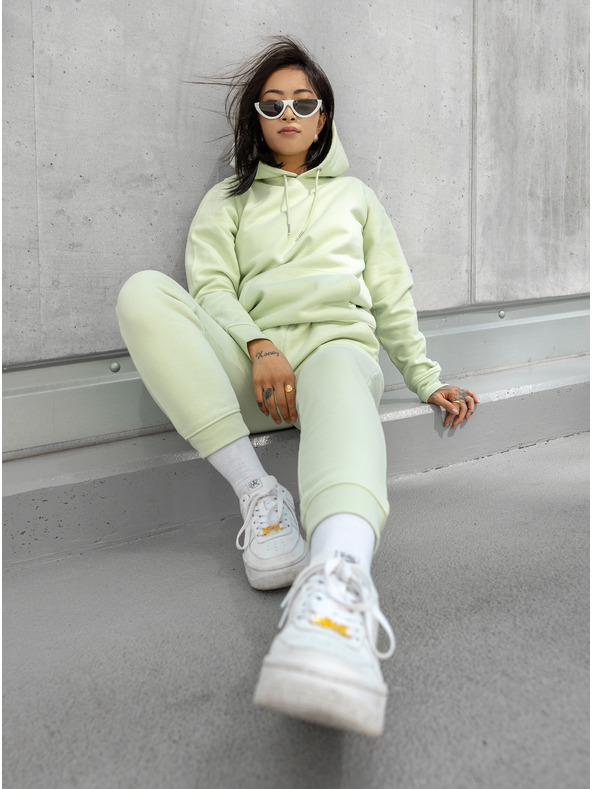 ICOONIC Svetlozelená unisexová základná mikina s kapucňou ICOONIC