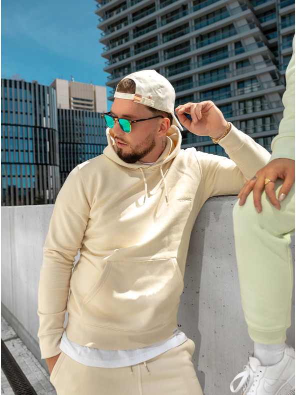 ICOONIC Béžová unisex základná mikina s kapucňou ICOONIC