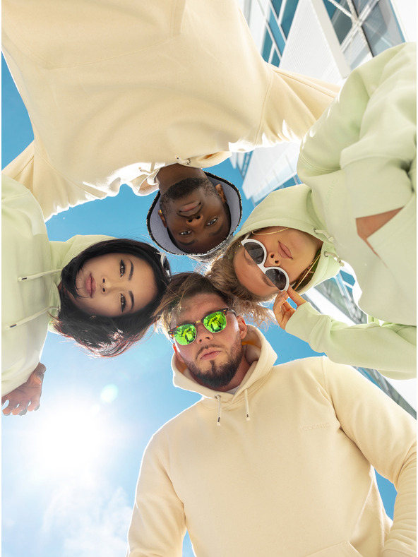 ICOONIC Béžová unisex základná mikina s kapucňou ICOONIC