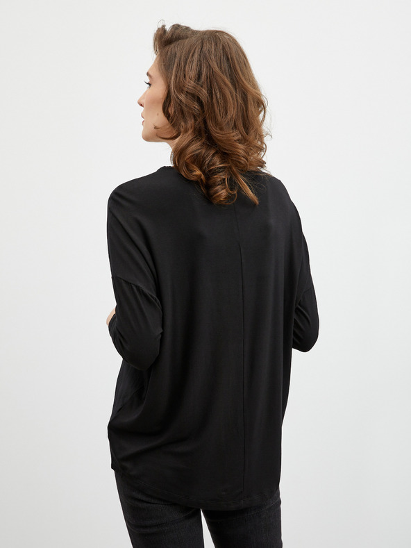 ZOOT.lab Čierna dámska voľná košeľa s potlačou ZOOT.lab Rozy