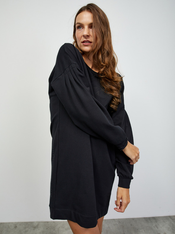 ZOOT.lab Čierne dámske mikinové základné šaty ZOOT.lab Sloane