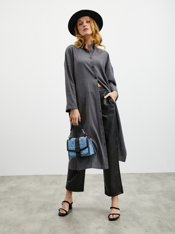 ZOOT.lab Tmavošedé dámske košeľové šaty s plátnom ZOOT.lab Darsha