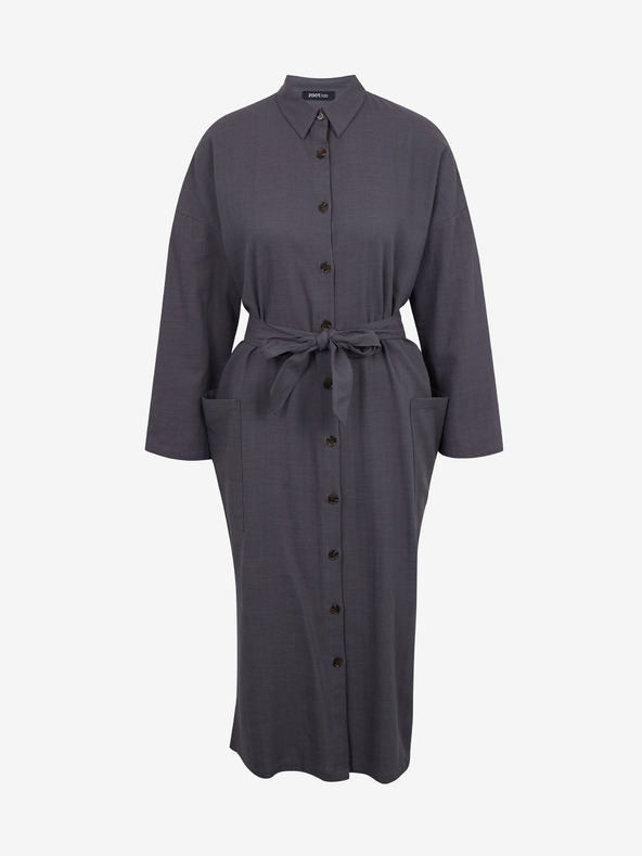 ZOOT.lab Tmavošedé dámske košeľové šaty s plátnom ZOOT.lab Darsha