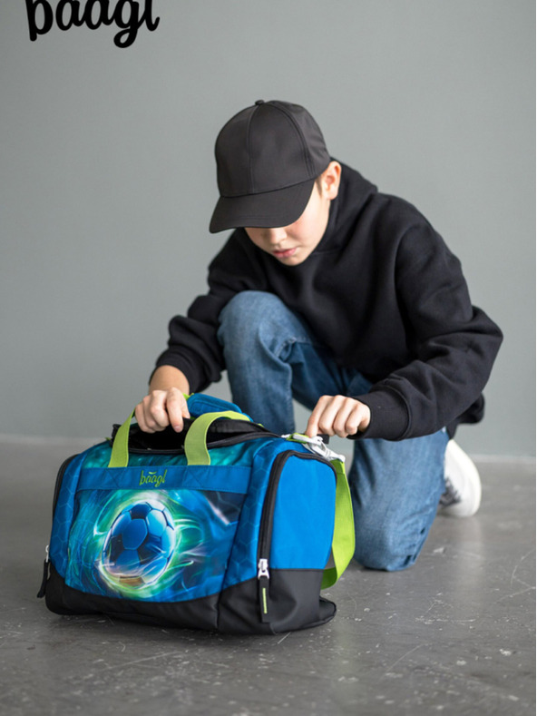 BAAGL  Modrá detská športová taška Futbal Lopta Baagl