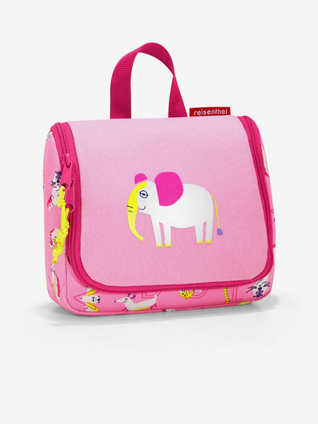 Reisenthel Ružová dievčenská kozmetická taška s motívom slona Reisenthel Toiletbag S Kids Abc friends pink