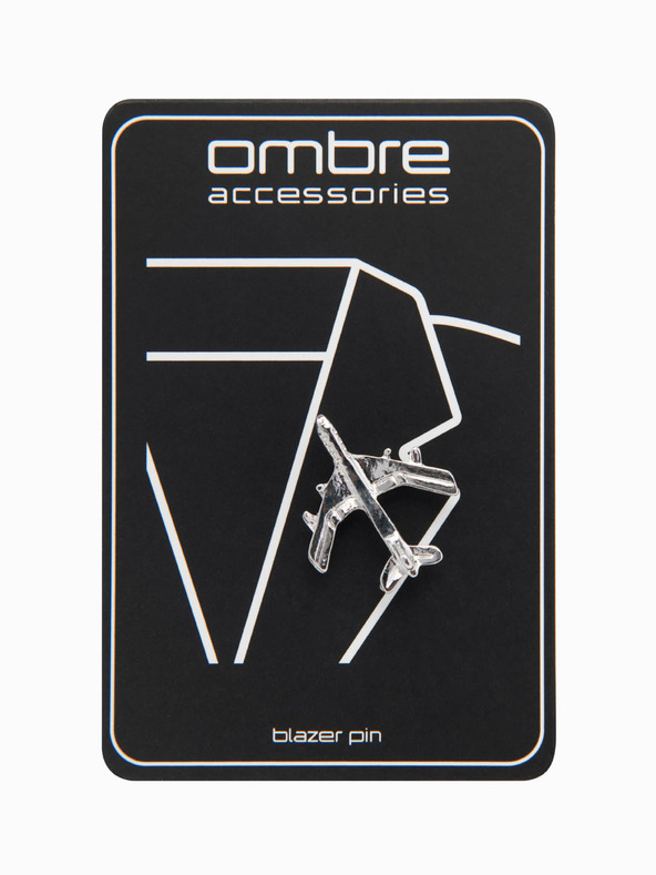 Ombre Clothing Ozdobný kovový špendlík na šaty lietadlo strieborný Ombre Clothing