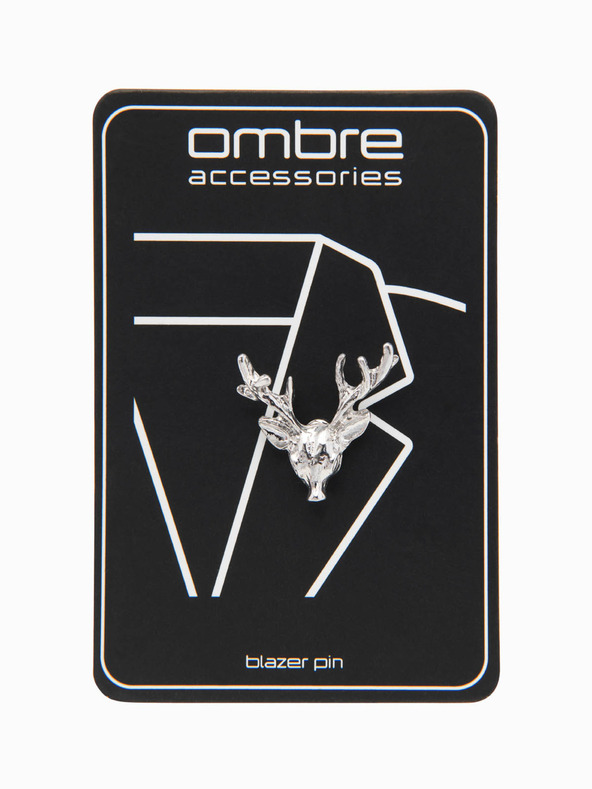 Ombre Clothing Kovová ozdobná jelenia spona na šaty strieborná Ombre Oblečenie