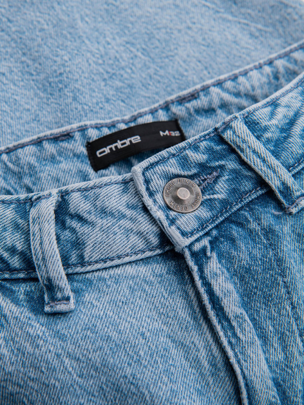 Ombre Clothing Pánske klasické sprané džínsy REGULAR FIT modré ombré Oblečenie