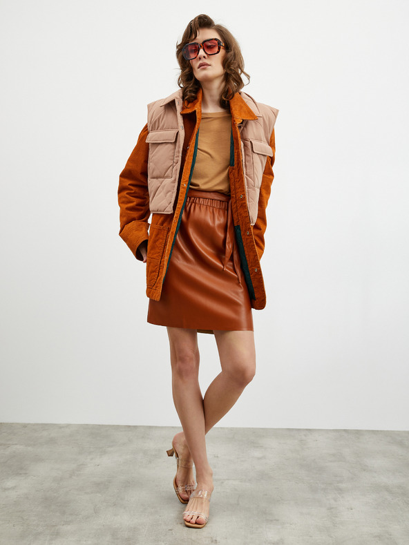 ZOOT.lab Béžové dámske voľné základné tričko s trojštvrťovým rukávom ZOOT.lab Leticia