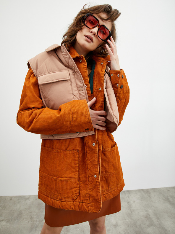 ZOOT.lab Béžové dámske voľné základné tričko s trojštvrťovým rukávom ZOOT.lab Leticia