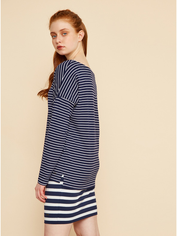 ZOOT.lab Tmavomodrá dámska pruhovaná základná mikina ZOOT.lab Maja