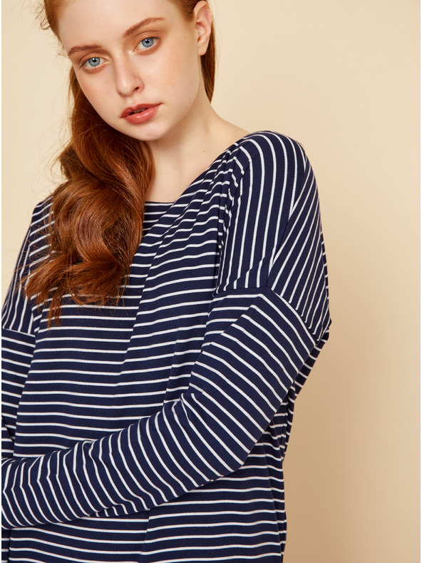 ZOOT.lab Tmavomodrá dámska pruhovaná základná mikina ZOOT.lab Maja