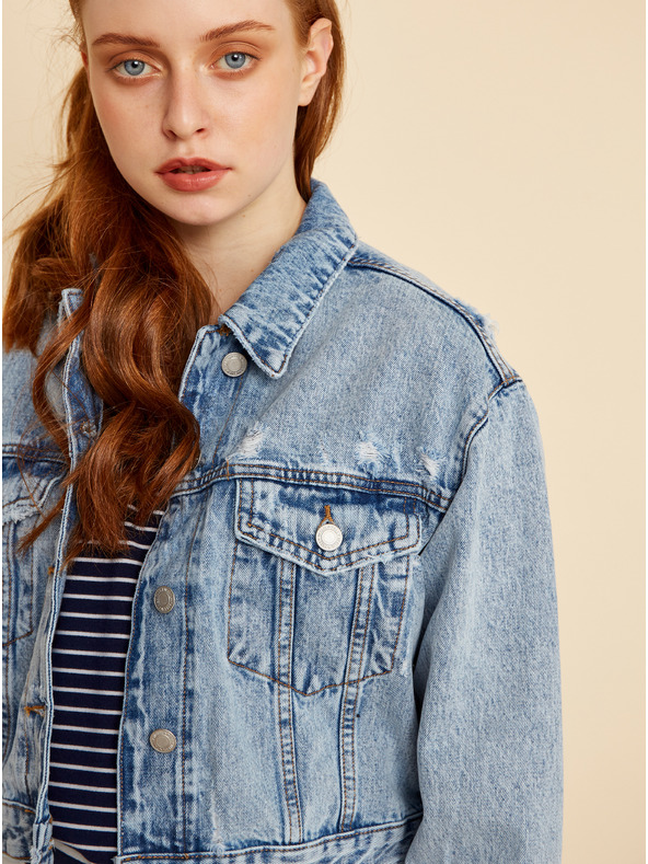 ZOOT.lab Tmavomodrá dámska pruhovaná základná mikina ZOOT.lab Maja