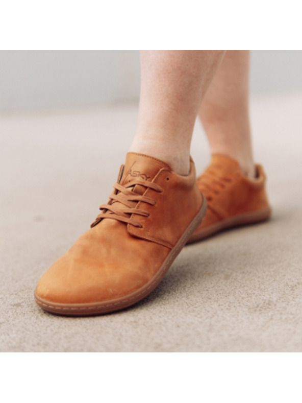 Vasky Dámske kožené barefoot svetlohnedé Vasky Terry Caramel