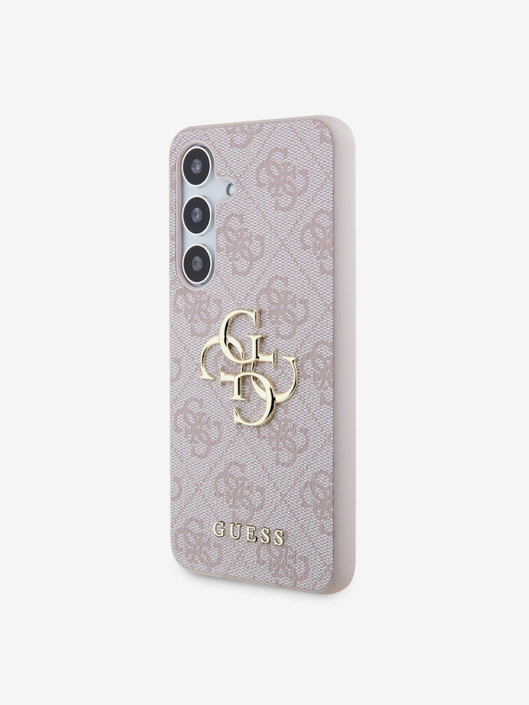 Guess Guess PU 4G Metal Logo Zadný Kryt pre Samsung Galaxy S24 Pink
