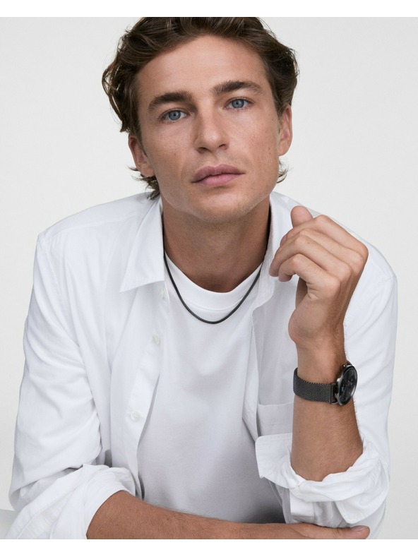Daniel Wellington Sivý oceľový retiazka Daniel Wellington Mesh DW00401101