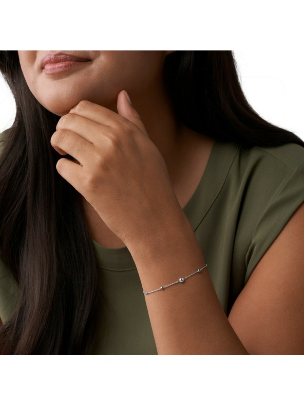 Fossil Dámsky strieborný náramok Fossil JFS00452040