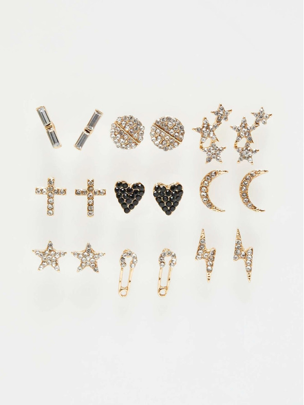 Moodo Súprava náušníc zlatej farby Moodo