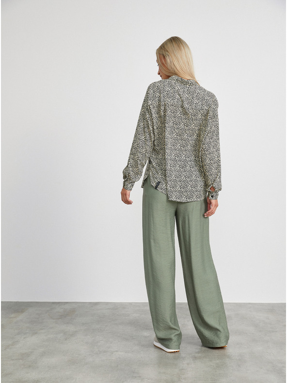 ZOOT.lab Čierno-krémová dámska vzorovaná voľná košeľa METROOPOLIS by ZOOT.lab Ingrid