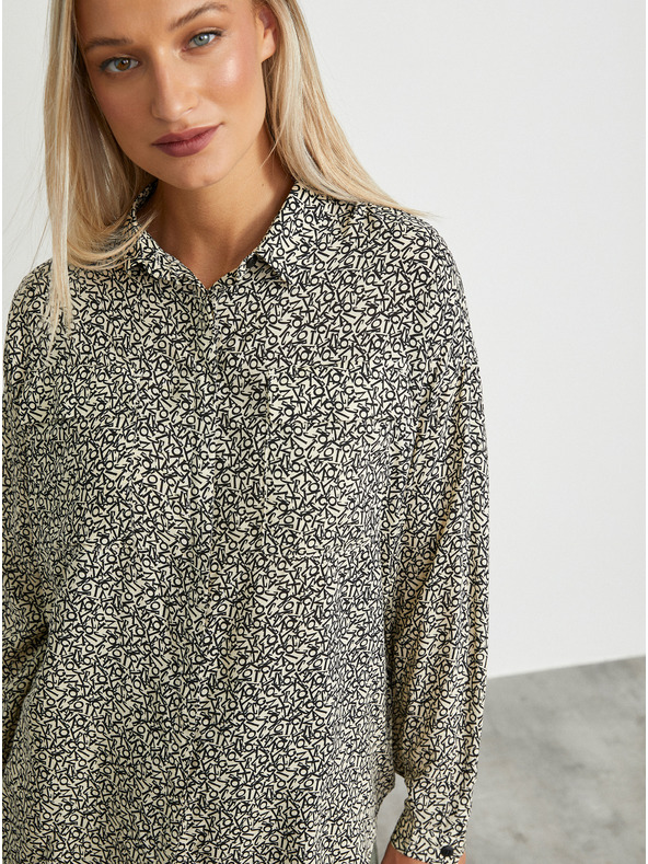 ZOOT.lab Čierno-krémová dámska vzorovaná voľná košeľa METROOPOLIS by ZOOT.lab Ingrid
