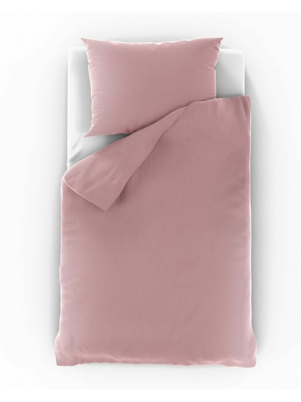 Kvalitex Predĺžená mušelínová posteľná bielizeň 140x220, 70x90cm ružová