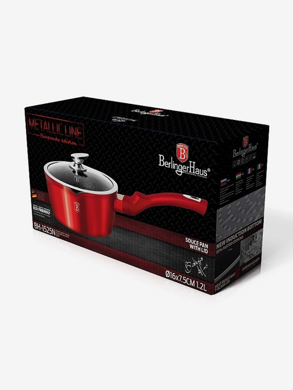 Berlingerhaus Panvica na palacinky s pokrievkou s mramorovým povrchom 16 cm Burgundy Metallic Line BERLINGERHAUS